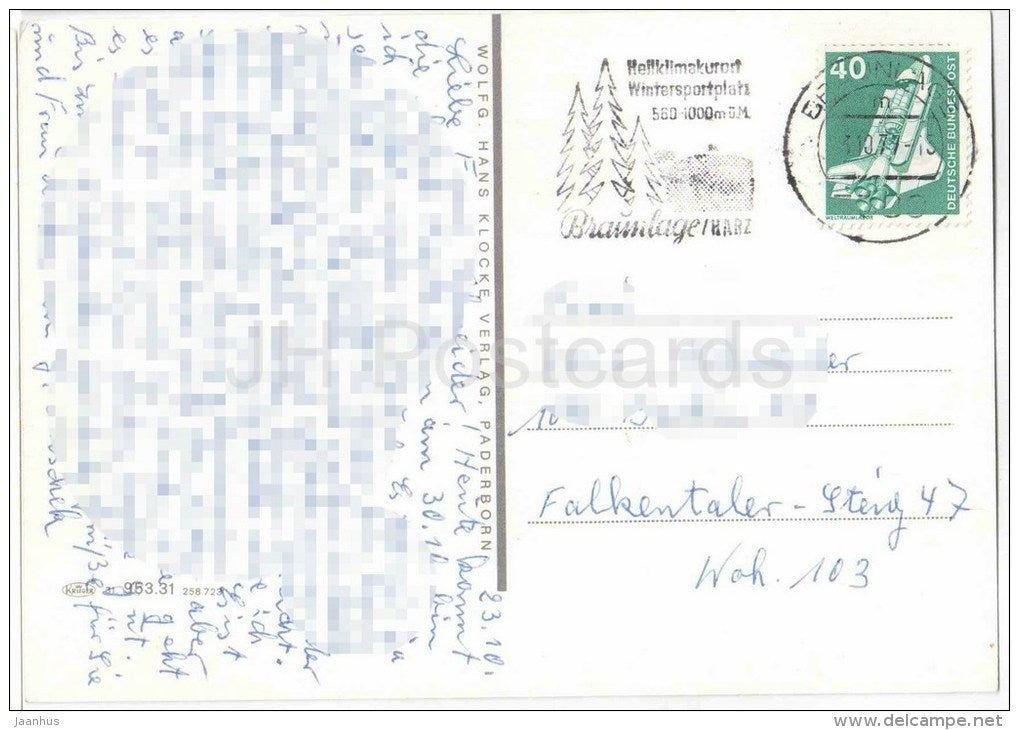 Grüsse aus dem Harz - Braunlage - Torfhaus - Bad Sachsa - Bad Lauterberg - Zorge - Hohegeiss - Germany - 1977 gelaufen - JH Postcards