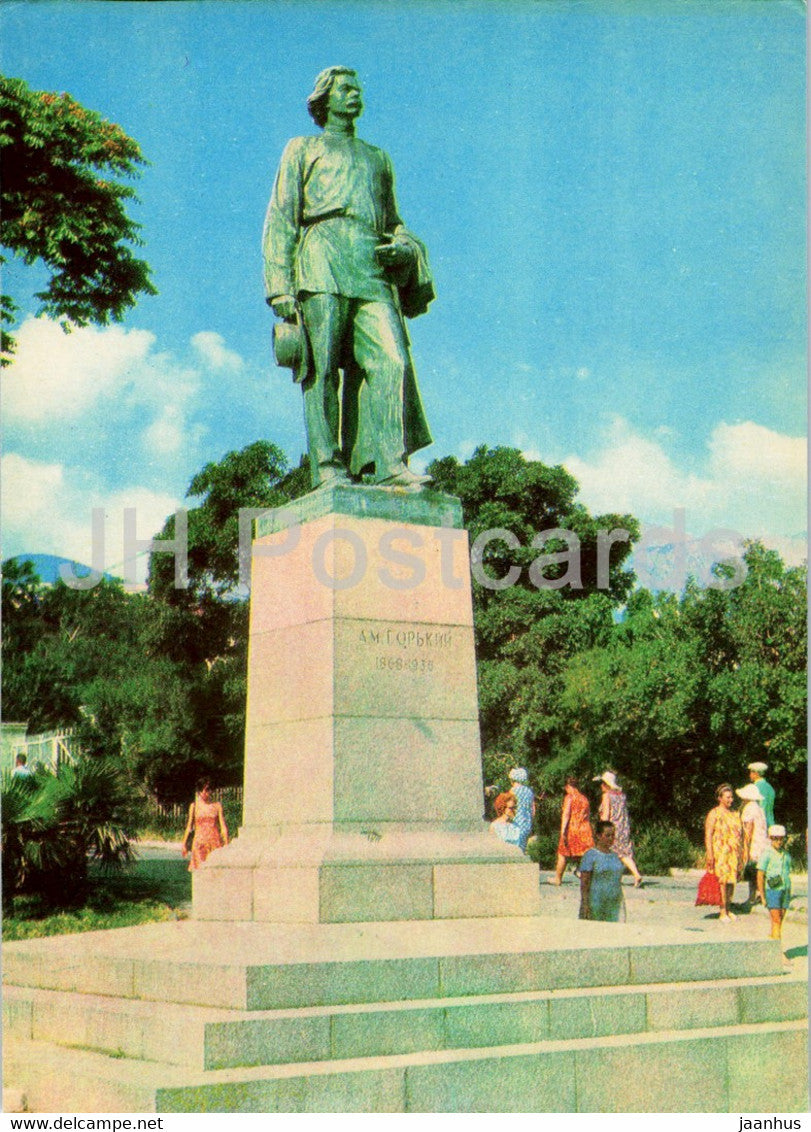 Yalta - monument to Russian writer Maxim Gorky - Crimea - 1971 - Ukraine USSR - unused - JH Postcards