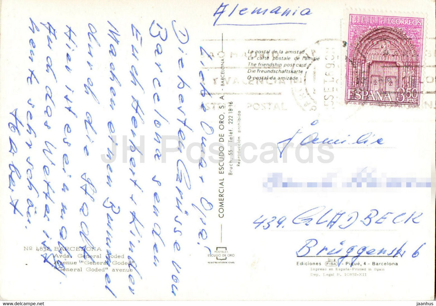 Barcelona - Avda General Goded - Avenue - 4832 - 1969 - Spanien - gebraucht