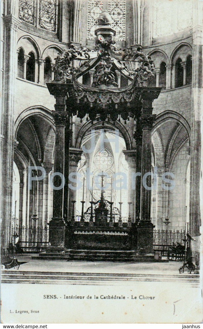 Sens - Interieur de la Cathedrale - Le Choeur - cathedral - old postcard - France - unused - JH Postcards