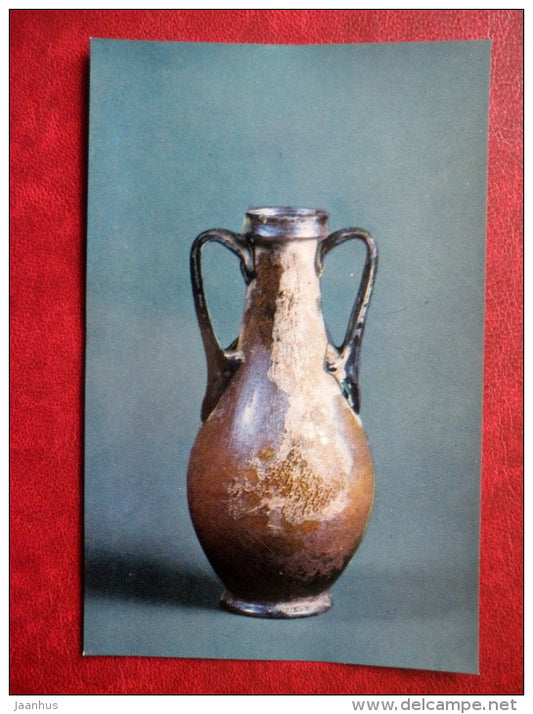 Amphorisk of Coloured Glass , Eastern Mediterraean , I century AD - Antique Glass - 1974 - Russia USSR - unused - JH Postcards