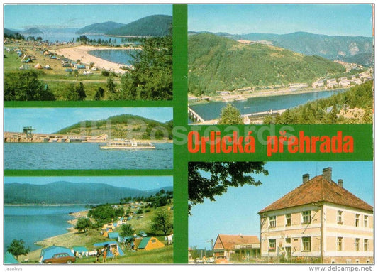 Popeliky - Solenice - Prehrada - Trhovky - Klucenice - beach - Orlicka Prehrada - Czechoslovakia - Czech - used 1979 - JH Postcards