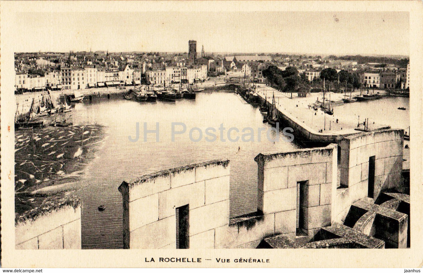 La Rochelle - Vue Generale - port - boat - ship - old postcard - France - unused - JH Postcards