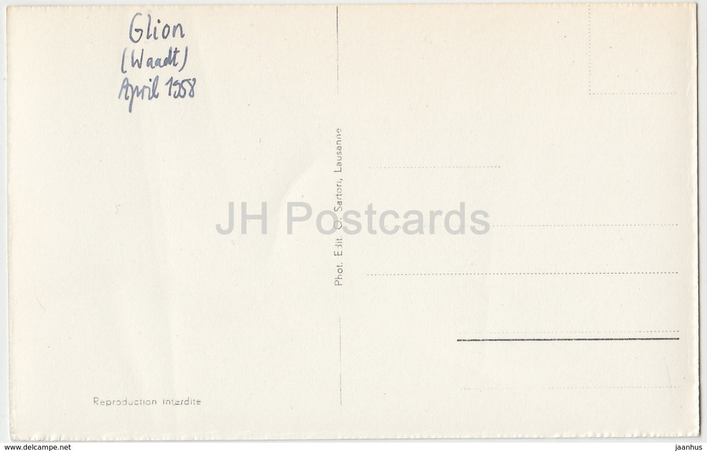 Glion - Eglise Nationale - church - 4454 - Switzerland - 1958 - used