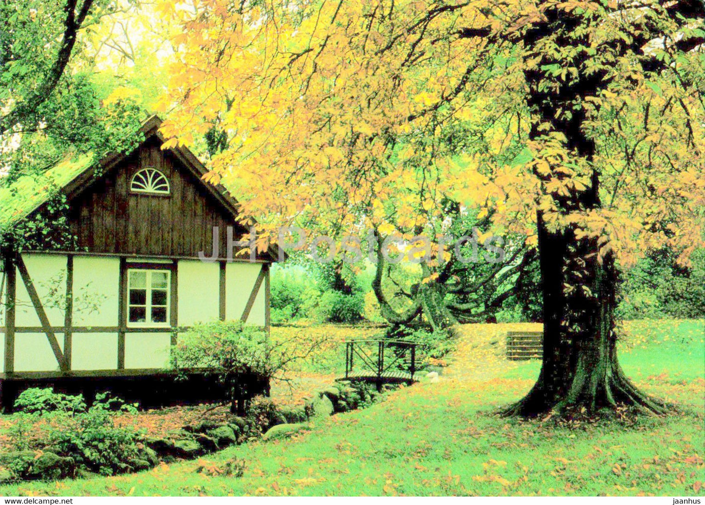 Country House in Autumn - 2 - Sweden - unused - JH Postcards