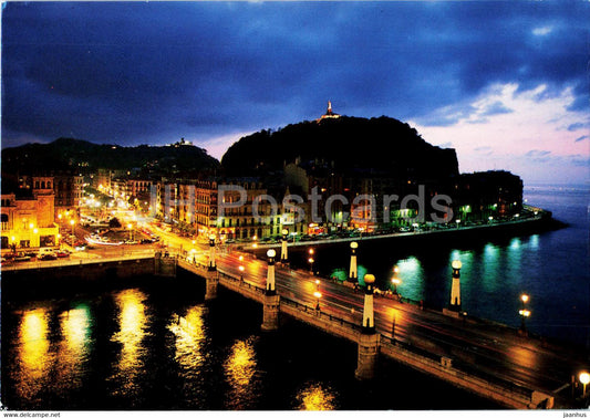 San Sebastian - Vista nocturna - 139 - Spain - unused - JH Postcards