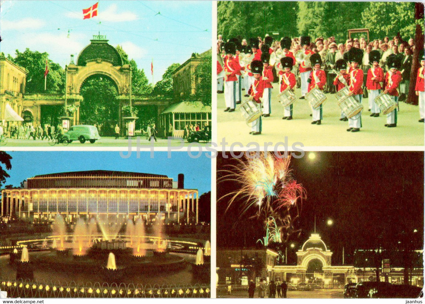 Copenhagen - Tivoli The Main Entrance - New Concert Hall - Fireworks - Tivoli Guard - 1971 - Denmark - used - JH Postcards