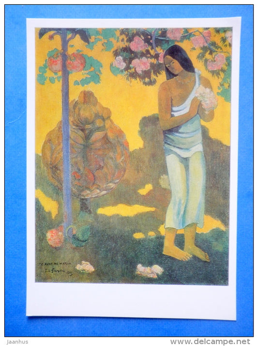 painting by Paul Gauguin - The Month of Mary , 1899 - woman - french art - unused - JH Postcards