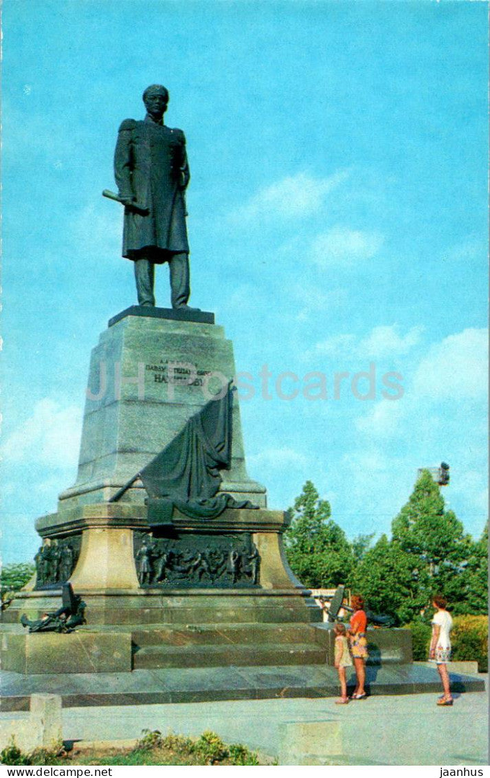 Sevastopol - monument to Russian admiral Nakhimov - Crimea - Ukraine USSR - unused