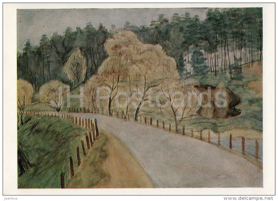 painting by Y. Rodionova - Spring Trees , 1975 - Russian art - 1978 - Russia USSR - unused - JH Postcards