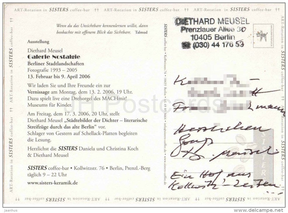 Alt-Berliner Hof - Prenzlauer Berg - Berlin - Germany - gelaufen - JH Postcards