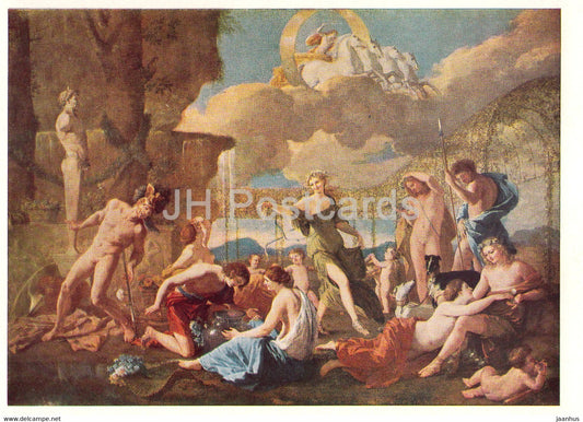 painting by Nicolas Poussin - The Realm of Flora - nude - naked - French art - 1966 - Russia USSR - unused - JH Postcards