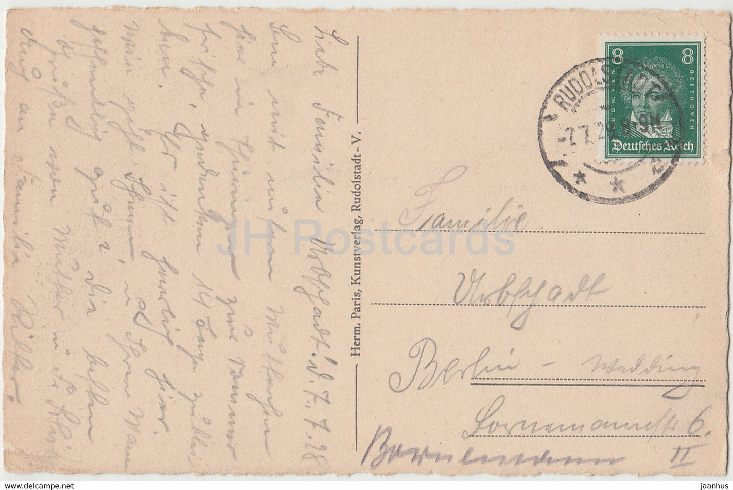 Bad Blankenburg - Thur Wald - Eingang ins Schwarzatal - carte postale ancienne - 1928 - Allemagne - utilisé