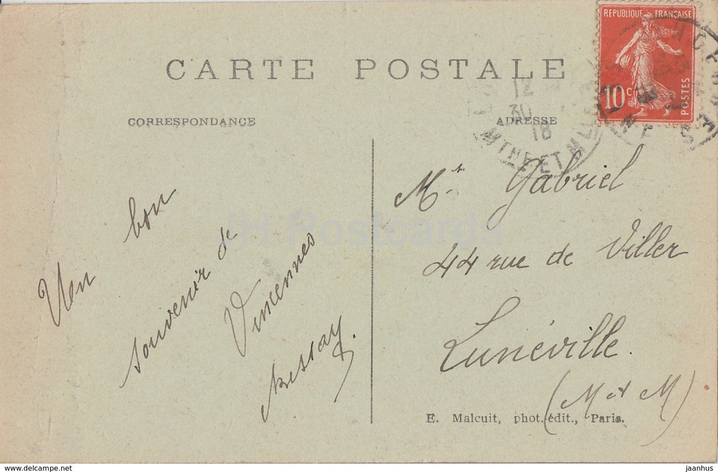 Vincennes - Le Donjon et les Fosses du Chateau - Schloss - 288 - alte Postkarte - 1918 - Frankreich - gebraucht
