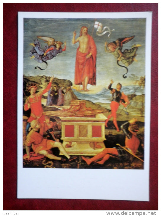 painting by Raphael - Resurrection , 1501/02 - italian art - unused - JH Postcards