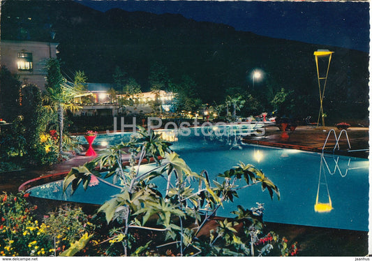 Montreux - Piscine du Casino le soir - pool - 808 - Switzerland - unused - JH Postcards