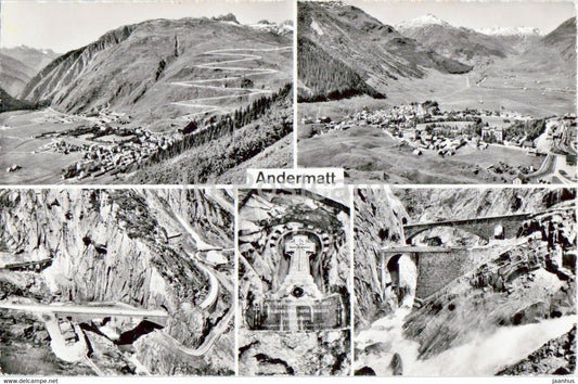 Andermatt - Schollenen mit Teufelsbrucke und Suworoff Denkmal - 6458 - old postcard - Switzerland - unused - JH Postcards