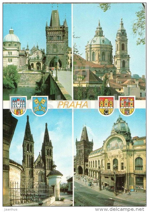 Praha - Prague - St. Nicholas cathedral - Old Town Bridge Tower - Czechoslovakia - Czech - used 1987 - JH Postcards