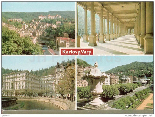 sanatorium Imperial - colonnade - grandhotel Moskva - Karlovy Vary - Karlsbad - Czechoslovakia - Czech - unused - JH Postcards