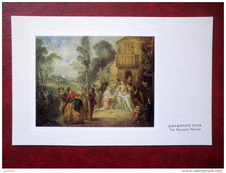 painting by Jean-Baptiste Pater , The May-pole Festival - french art  - unused - JH Postcards