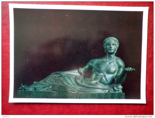 Cinerary urn in the form of reclining youth , 4th century BC - Etruscan Art - Antique - 1973 - Russia USSR - unused - JH Postcards