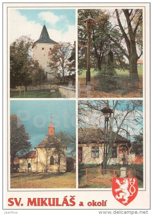 Sv. Mikulas church - St. Catherine - belfry - Lisice - Kutna Hora - Czech - unused - JH Postcards