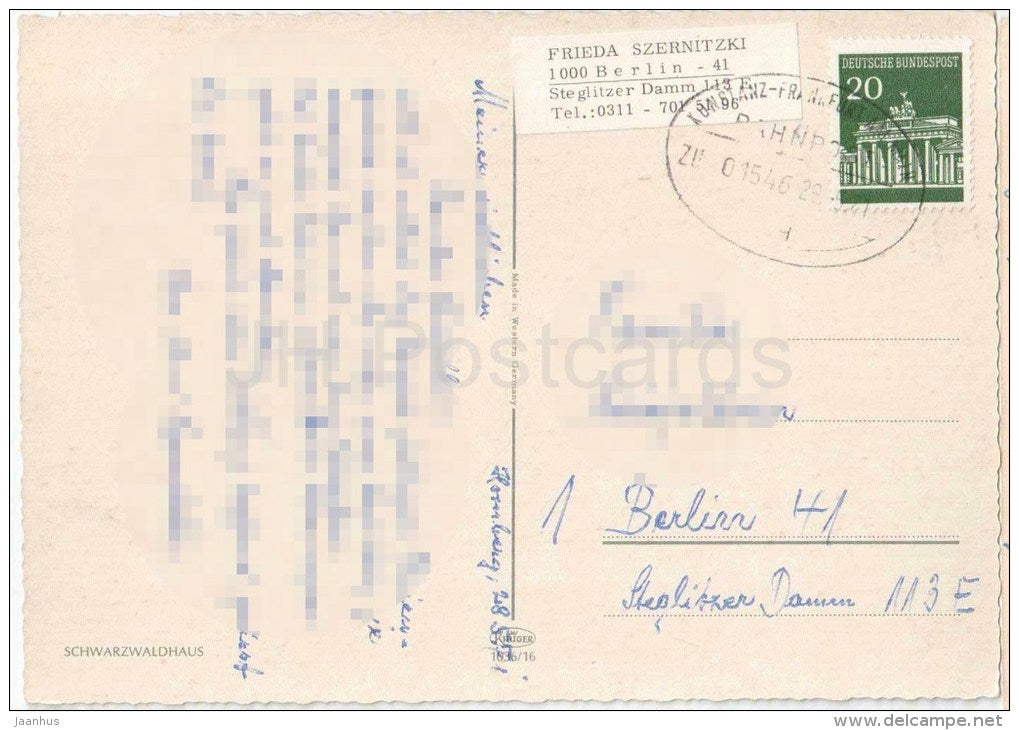 Schwarzwaldhaus - 1036/16 - Germany - 1971 gelaufen - JH Postcards