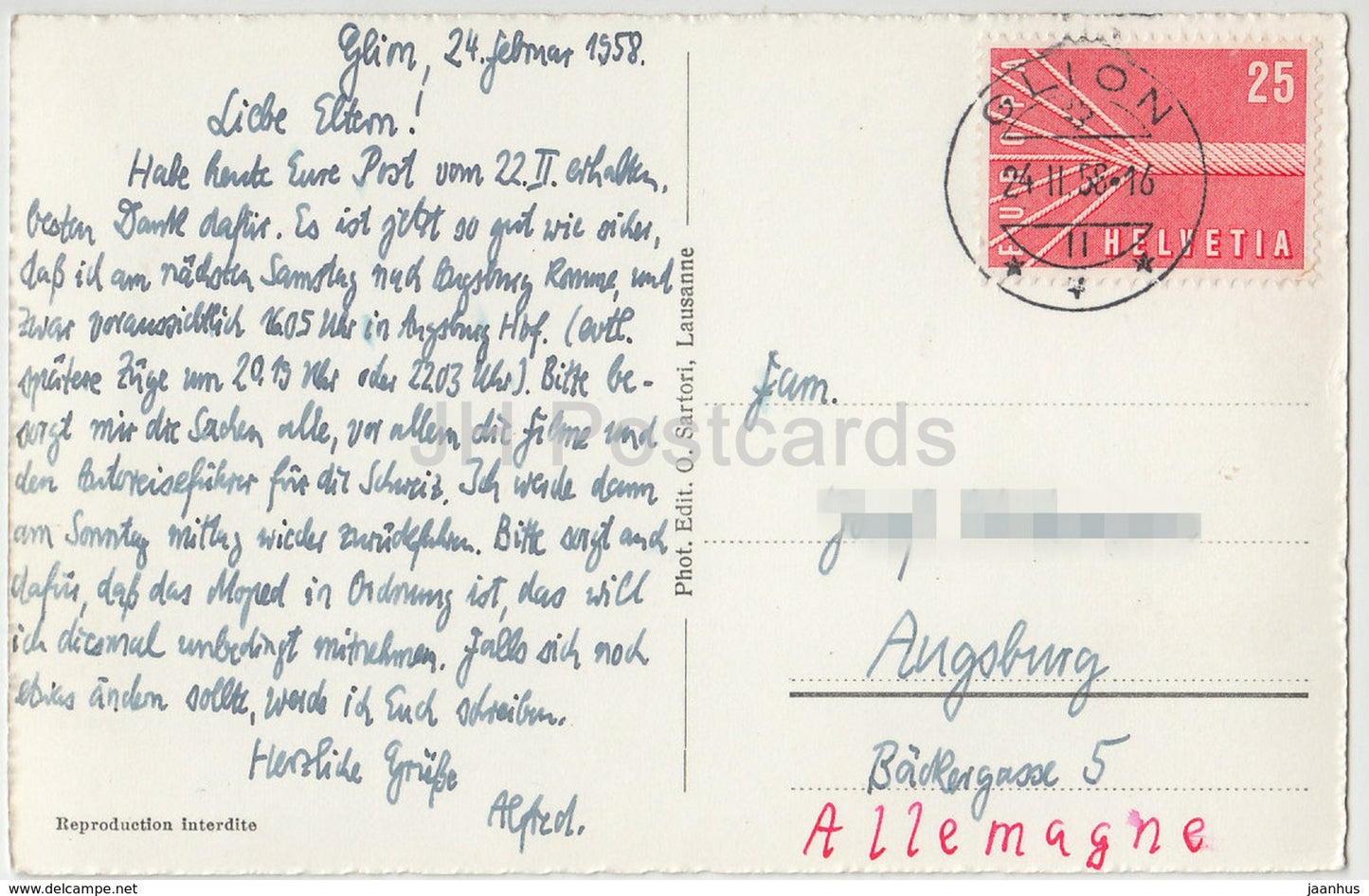 Glion - La Galerie du Temple - 4478 - Switzerland - 1958 - used