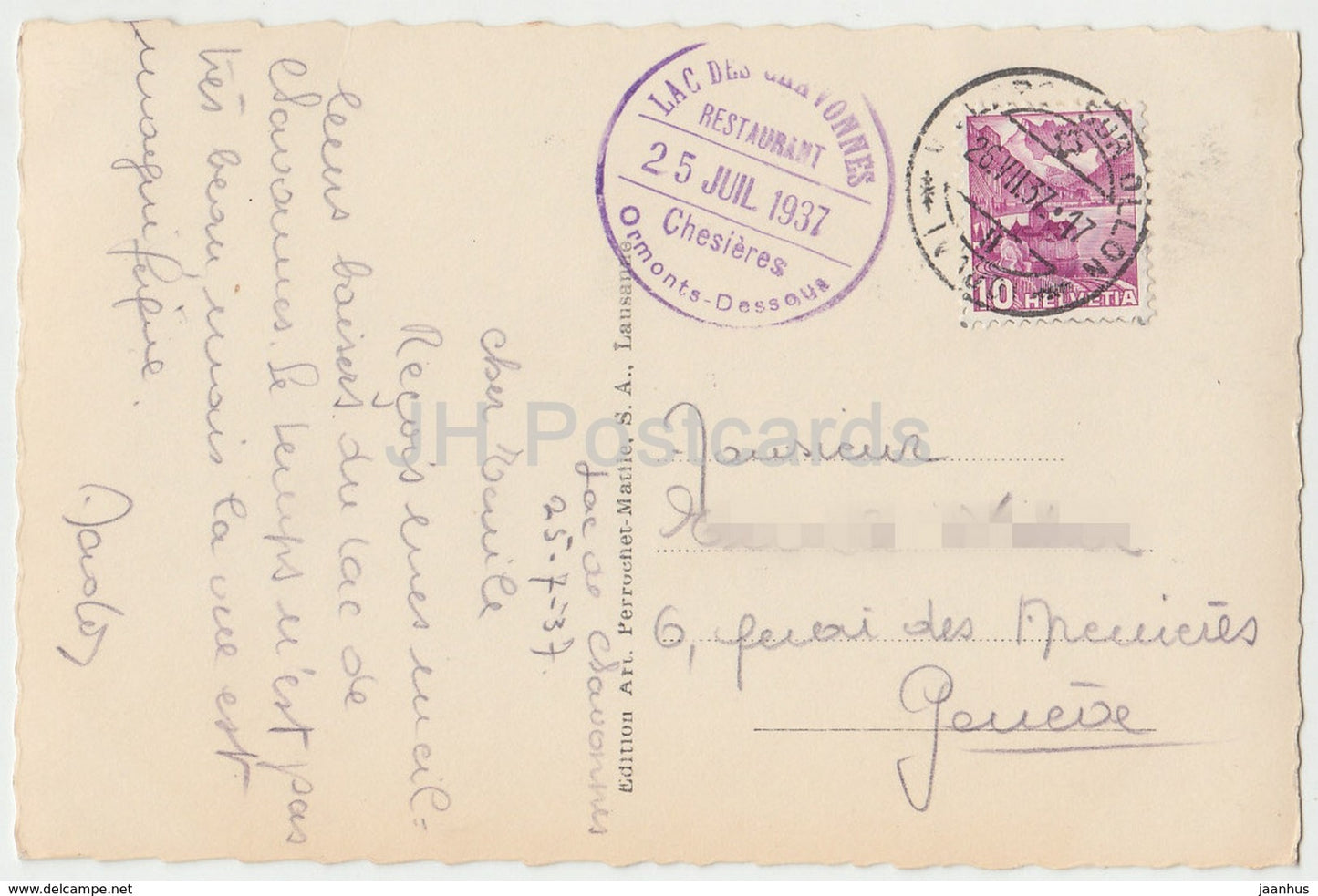 Sommet du Chamossaire et les Dents du Midi - 10216 - Switzerland - 1937 - used