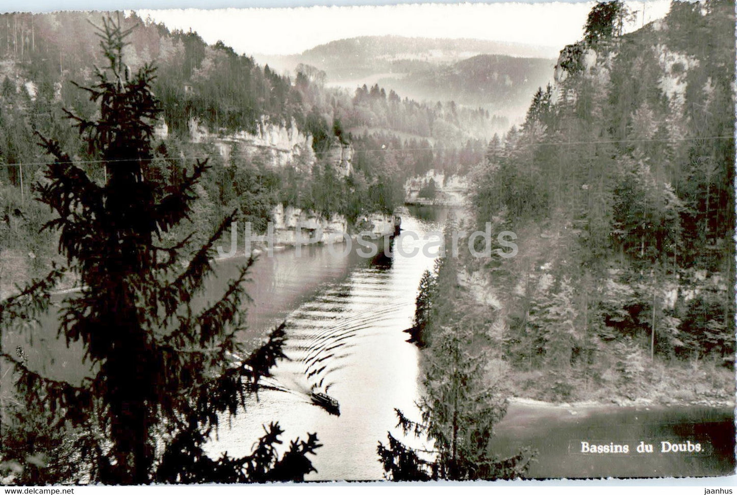 Bassins du Doubs - 675 - old postcard - Switzerland - used - JH Postcards