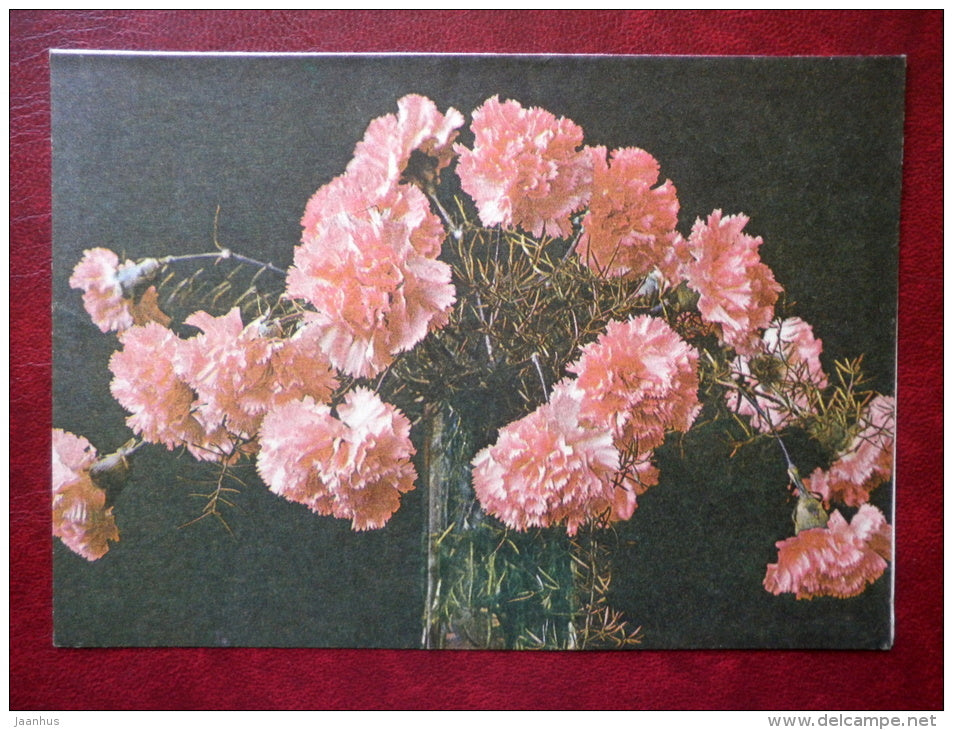 telegram - carnations - flowers - 1983 - Estonia USSR - used - JH Postcards