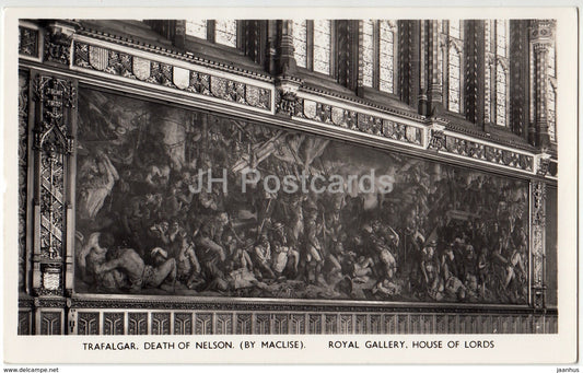 London - Trafalgar - Death of Nelson - Royal Gallery - House of Lords - 1961 - United Kingdom - England - used - JH Postcards