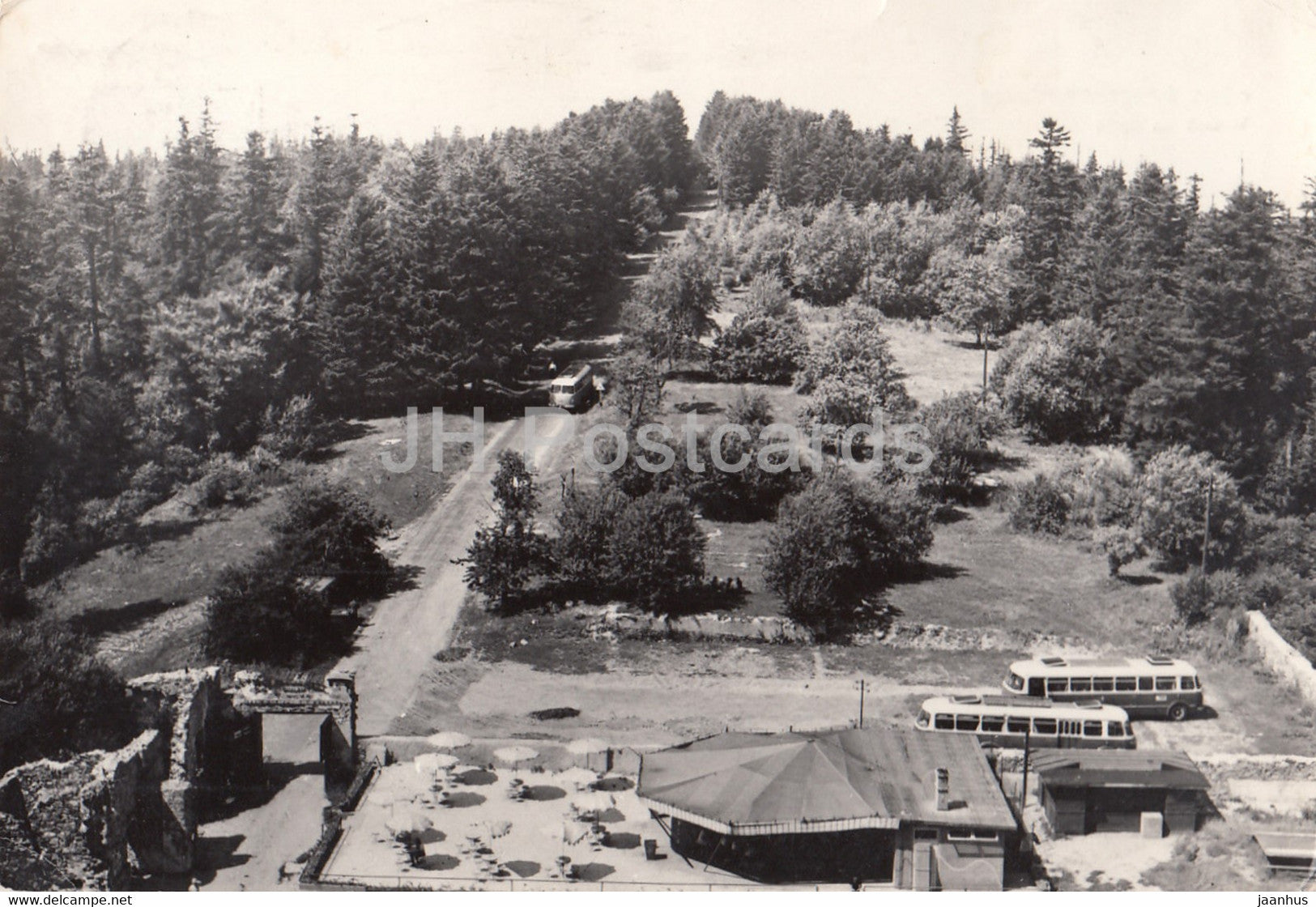 Gory Swietokrzyskie - view of Lysa Gore - bus - Poland - used - JH Postcards