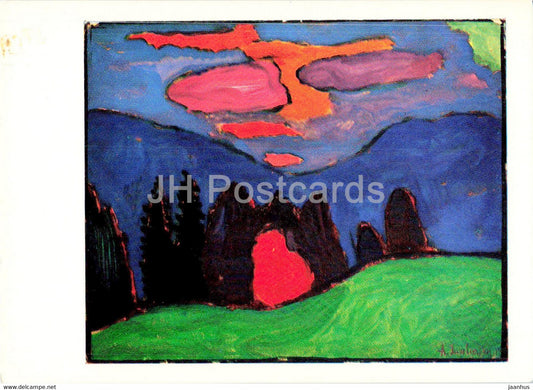 painting by Alexej von Jawlensky - Abend - Evening - Russian art - 1986 - Germany - unused - JH Postcards