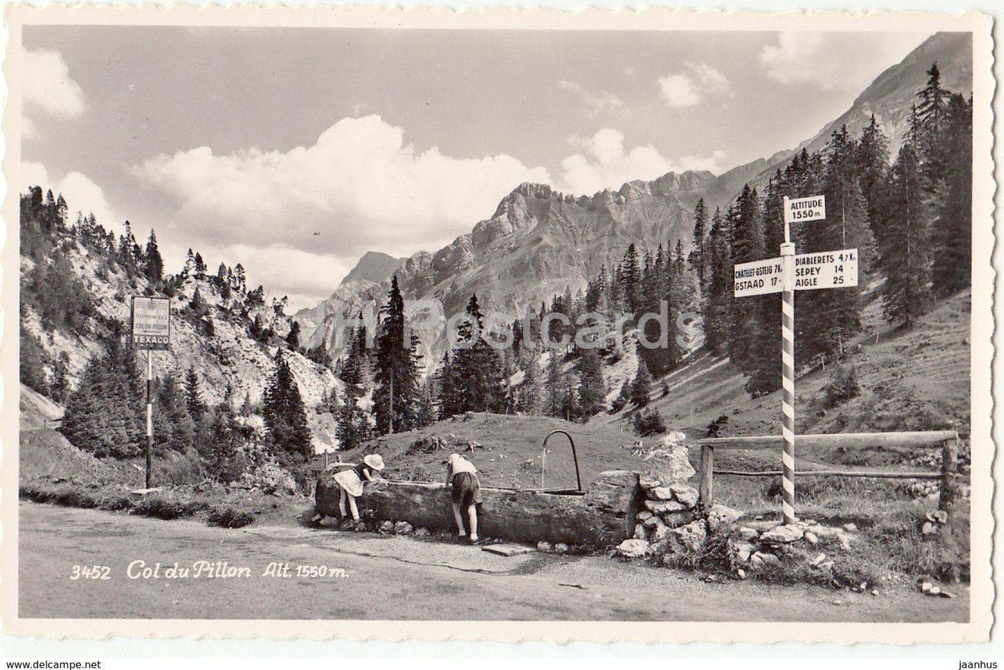 Col du Pillon 1550 m - 3452 - Switzerland - 1958 - used - JH Postcards