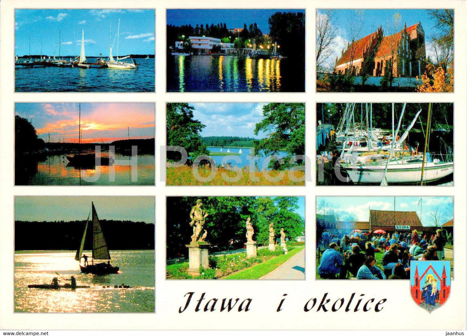 Ilawa i okolice - Uroki Jezioraka - kosciol - Siemiany - Szopa - church - multiview - Poland - unused - JH Postcards