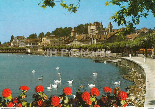 Nyon - Vue Generale - general view - swan - birds - NY 22 - Switzerland - unused - JH Postcards