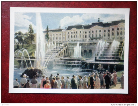 View of the Great Palace - Petrodvorets  - 1961 - Russia USSR - unused - JH Postcards