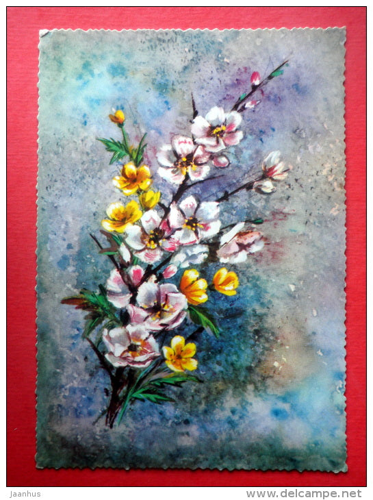 Greeting Card - flowers - 1986 - Western Germany - used in 1979 in Finland - JH Postcards