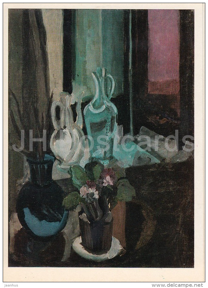 painting by A. Lentulov - Flowers - Russian art - Russia USSR - 1980 - unused - JH Postcards