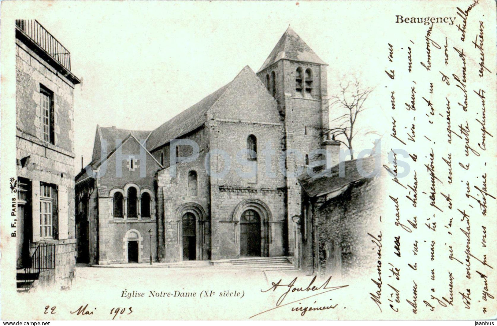 Beaugency - Eglise Notre Dame - church - old postcard - 1903 - France - used - JH Postcards