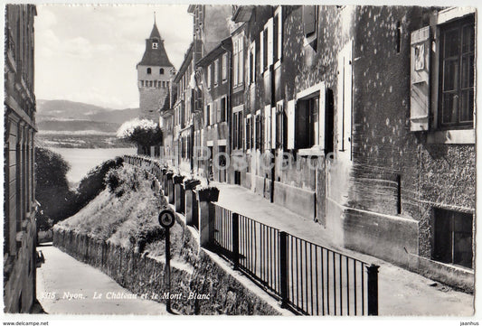 Nyon - Le Chateau et le Mont-Blanc - castle - 3315 - Switzerland - 1958 - used - JH Postcards