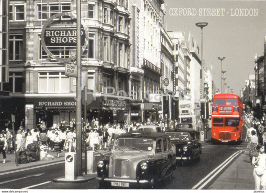 London - Oxford Street - bus - car - taxi - 2008 - England - United Kingdom - used - JH Postcards