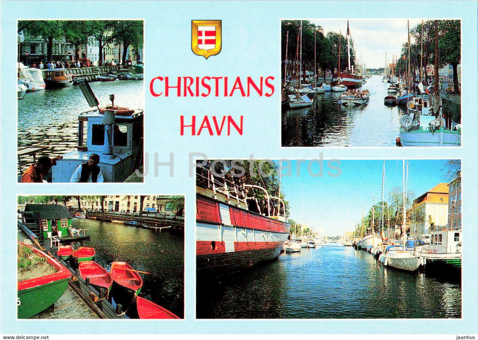 Copenhagen - Different views of Christianshavn - ship - boat - multiview - 89 - Denmark - unused - JH Postcards