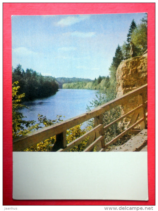 The Gauja river near the Devil`s Cave - Sigulda - Latvia USSR - unused - JH Postcards