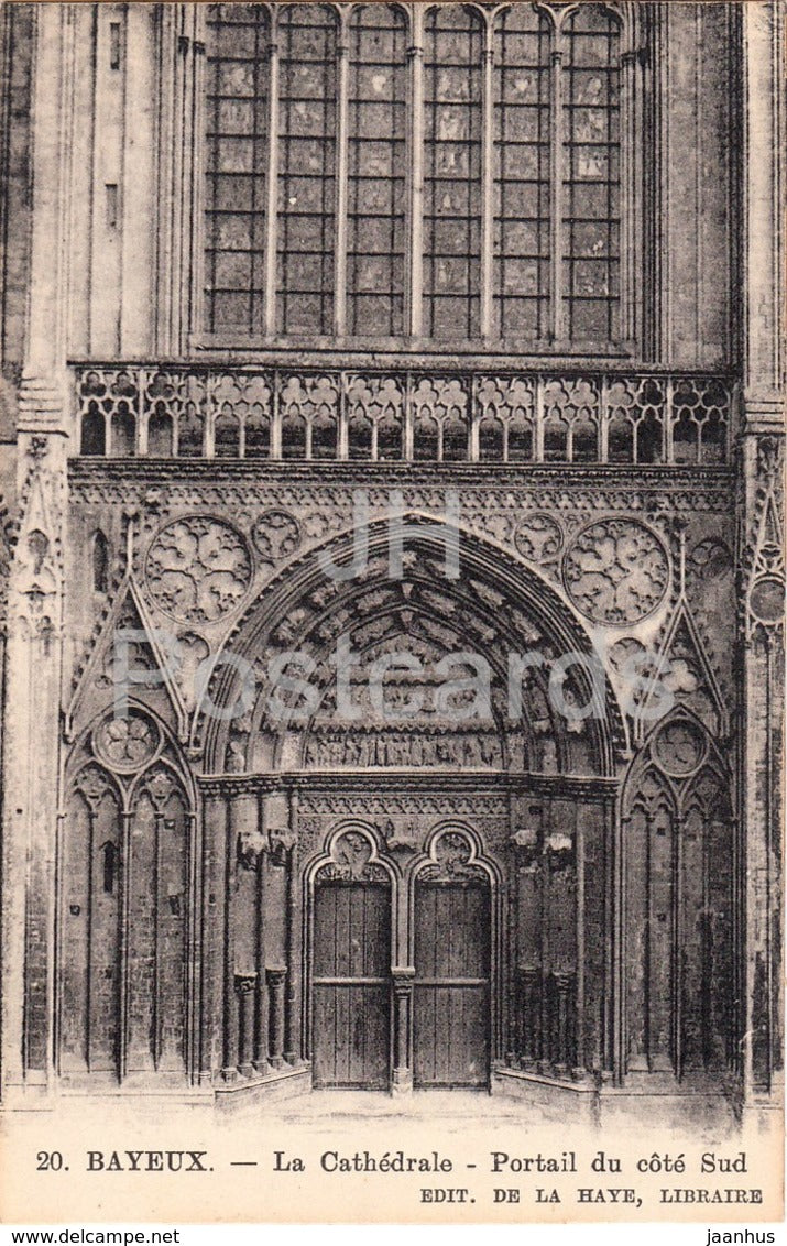 Bayeux - La Cathedrale - Portail du cote Sud - cathedral - 20 - old postcard - 1905 - France - unused