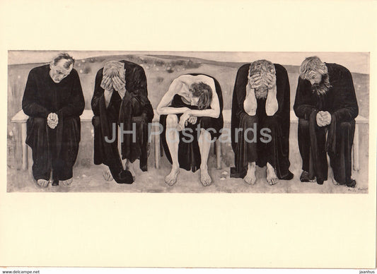 painting by Ferdinand Hodler - Die Enttauschten - Swiss art - Switzerland - unused - JH Postcards