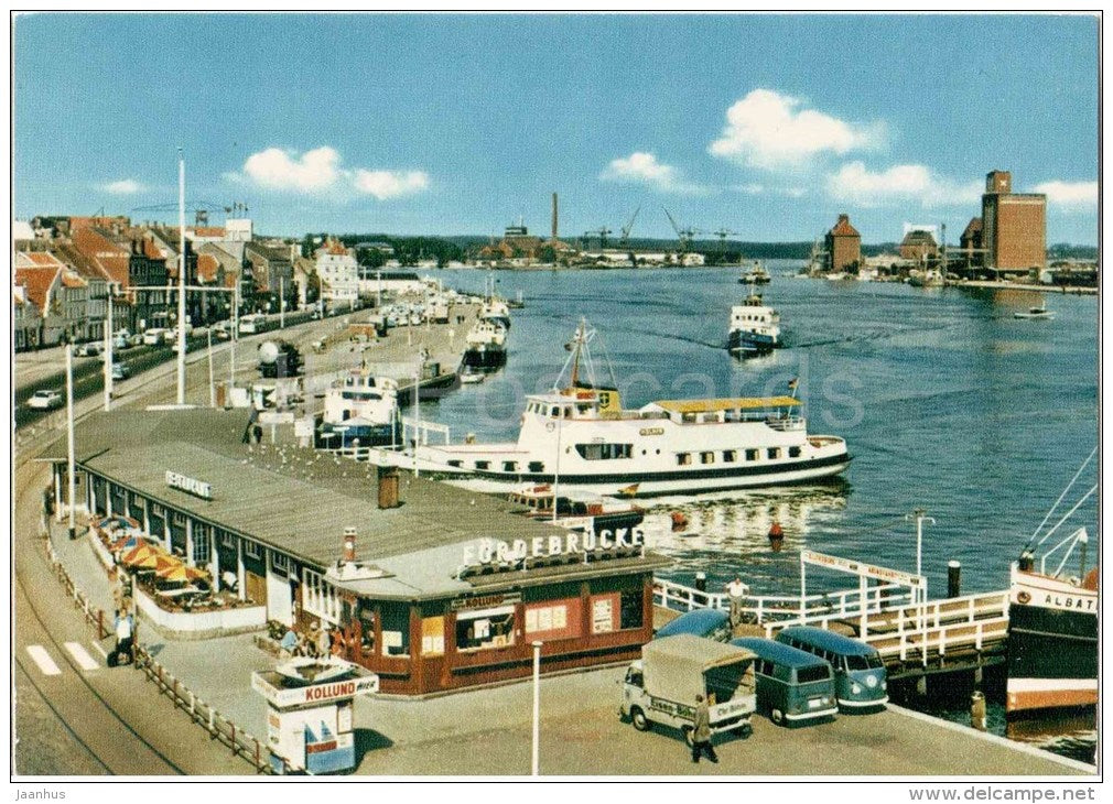 Flensburg , Förderbrücke - hafen - port - Germany - ungelaufen - JH Postcards