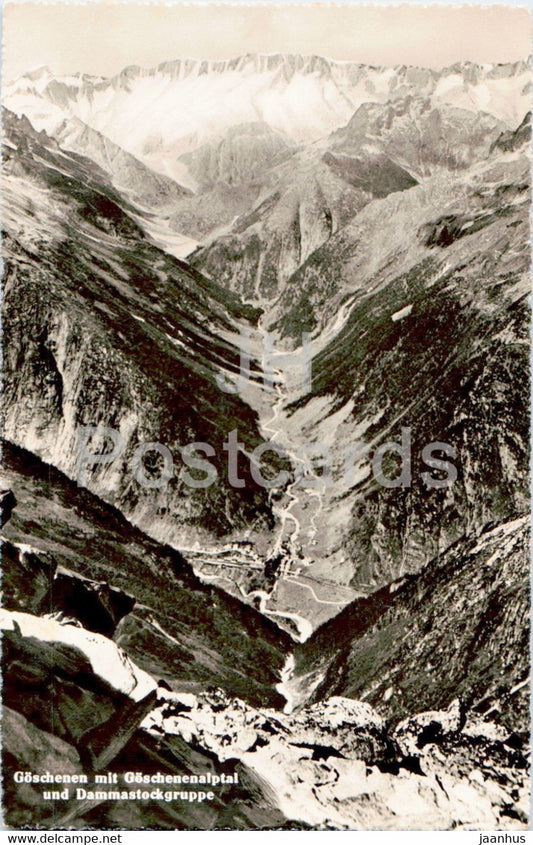 Goschenen mit Goschenenalptal und Dammastockgruppe - 779 - old postcard - Switzerland - unused - JH Postcards