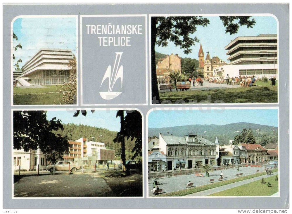 Trencianske Teplice - town views - architecture - Czechoslovakia - Slovakia - used 1981 - JH Postcards